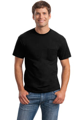 Gildan® Ultra Cotton® 100% US Cotton T-Shirt with Pocket - Black - S